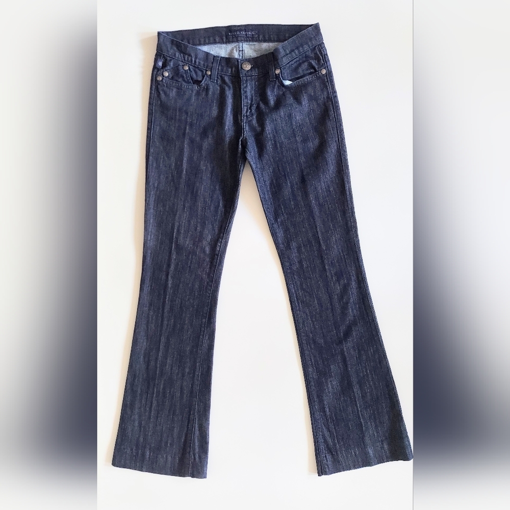 Rock & Republic Low Rise Bootcut Jeans Size US 6 EU 28 Logo Blue Pocket